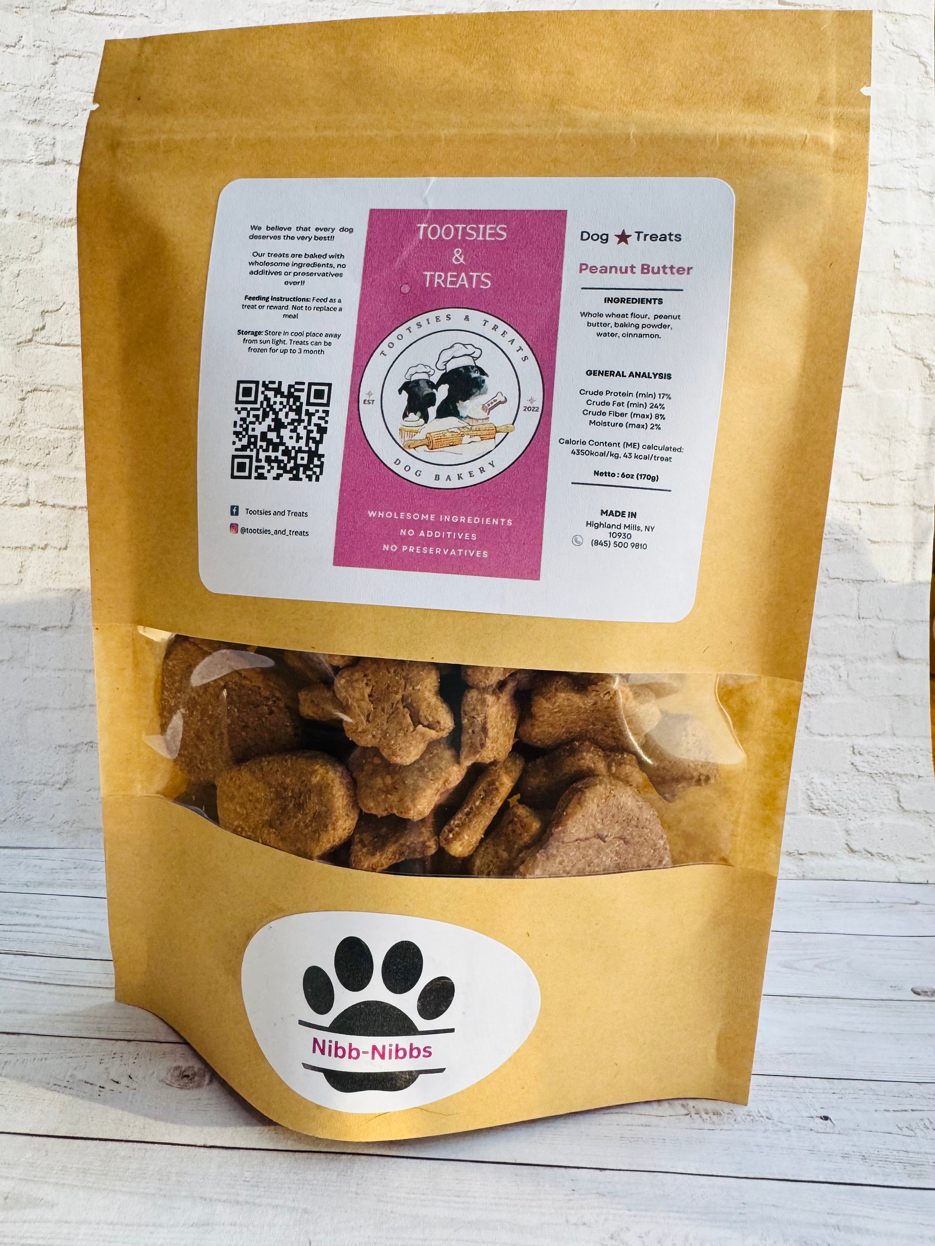 Tootsies & Treats Peanut Butter Nibb-Nibbs (6oz) - HT Animal Supply