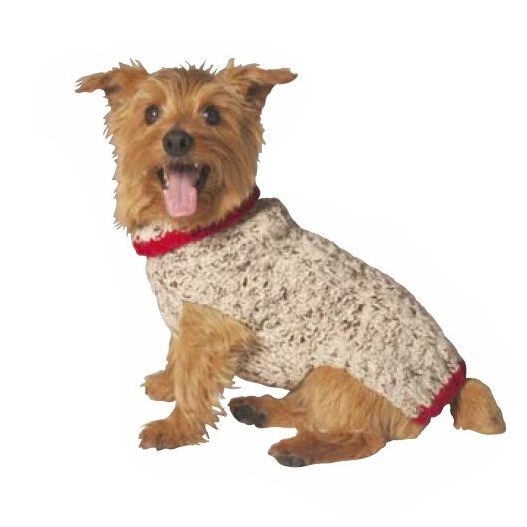 Chilly Dog Oatmeal Cable Knit Wool Dog Sweater