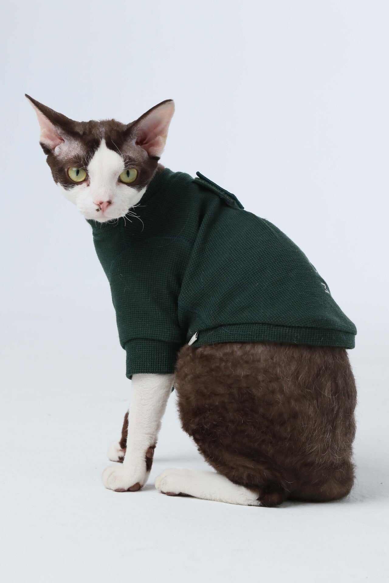 Embroidery Waffle T - Shirt-Green
