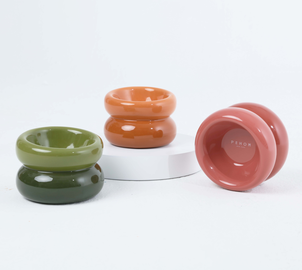 Souffle Pet Bowl-Amber Orange