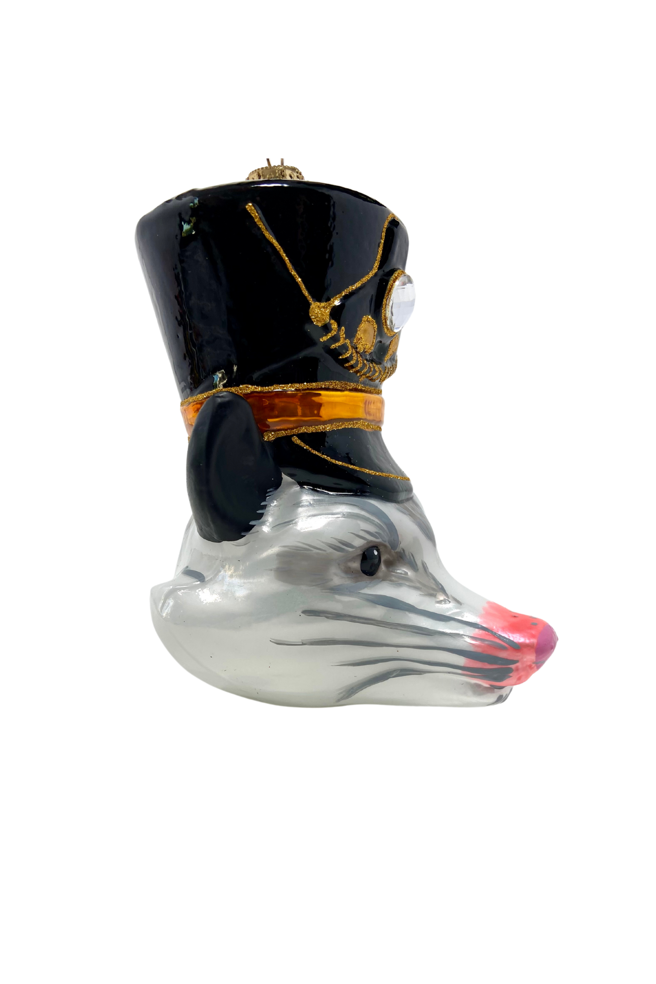 KRG Opossum Head Polish Glass Ornament