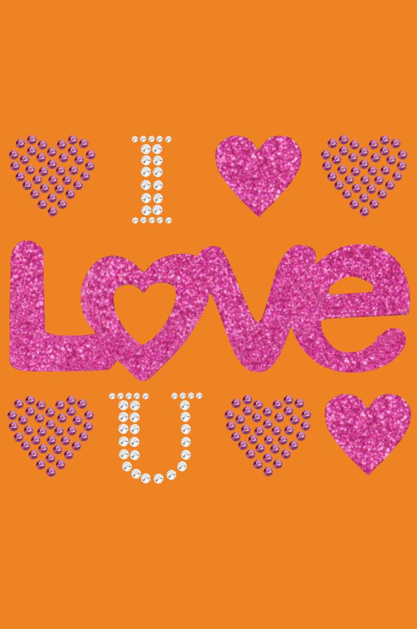 I Love You (Pink Glitter) Bandanna