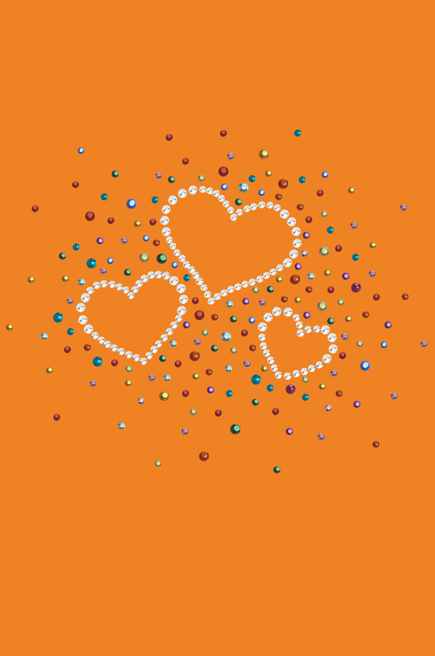 Three Hearts with Multicolored Studs Bandanna