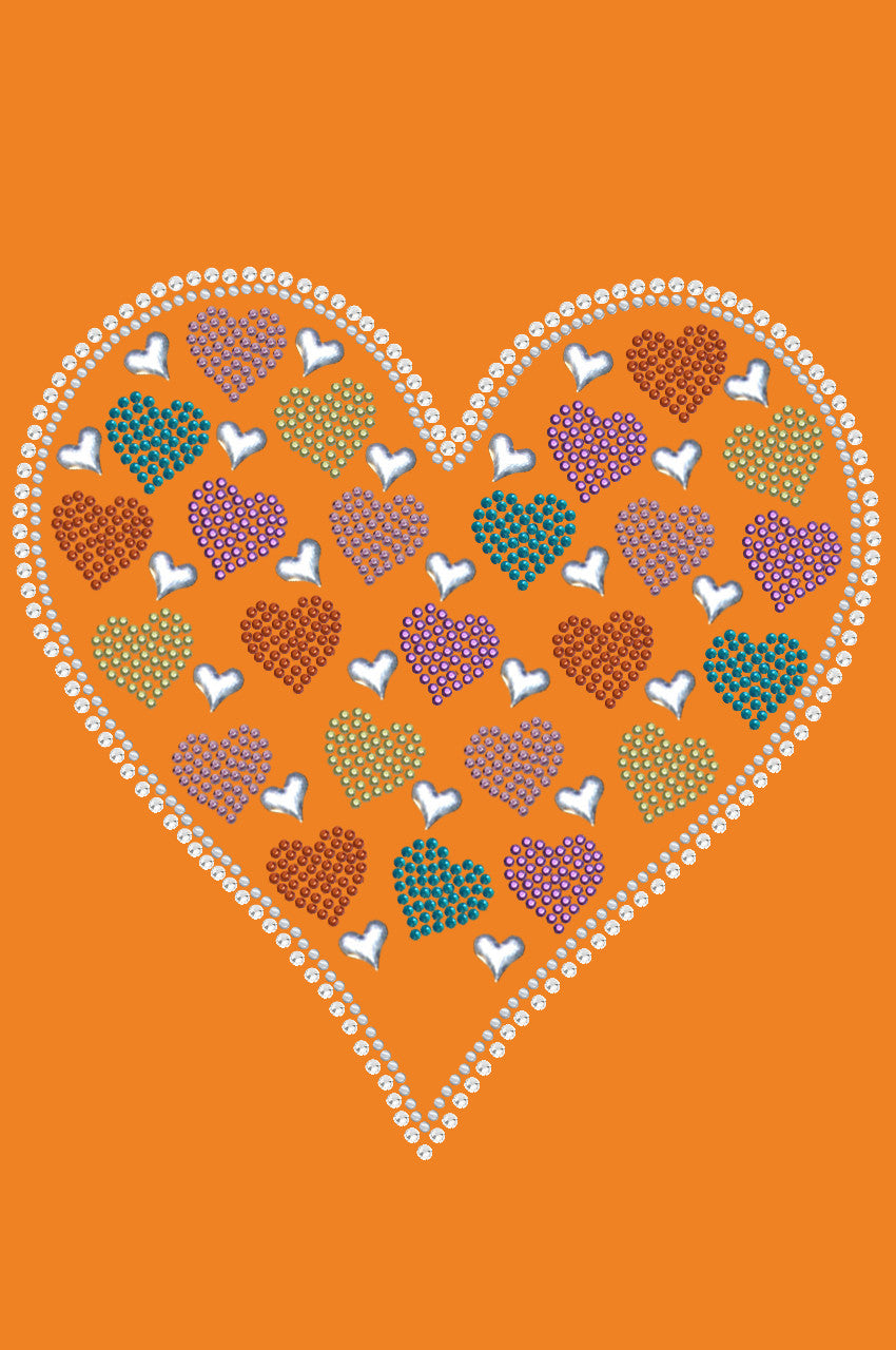 Heart with Multicolor Rhinestud Hearts Bandanna
