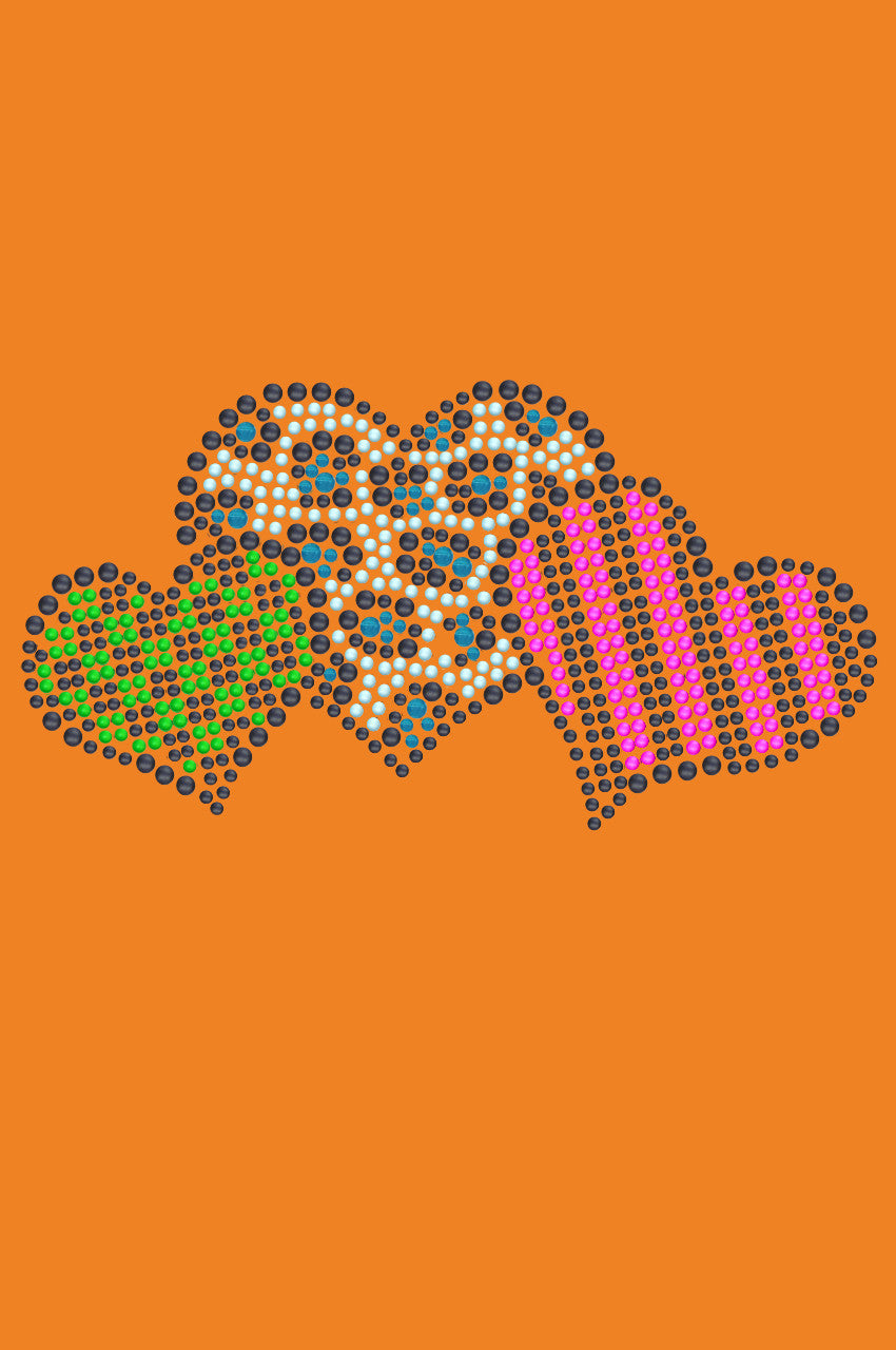 Leopard, Checks, & Stripes Multicolor Hearts - Bandanna
