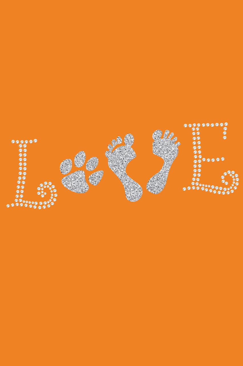 Love with Paw & Feet - Bandanna