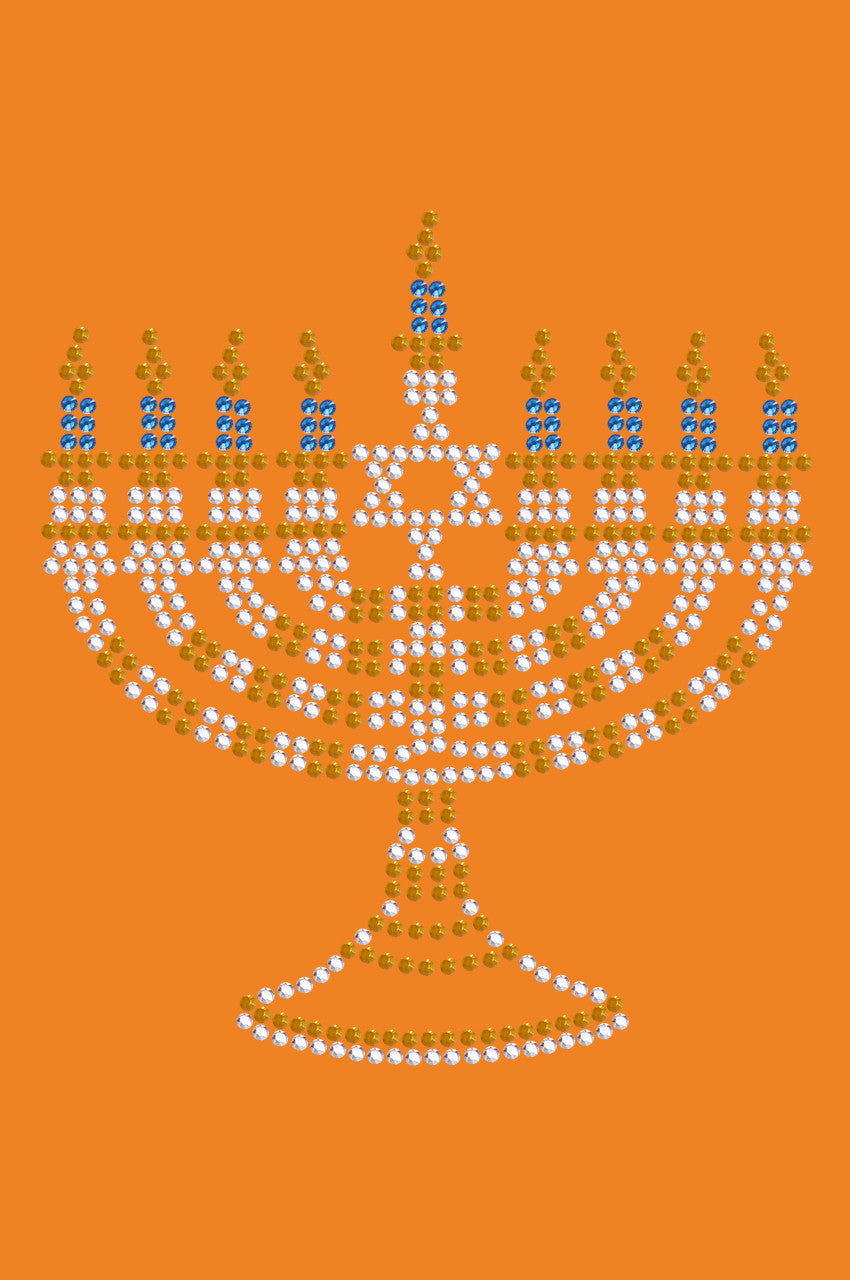 Menorah Blue & Gold (Small) - Bandanna