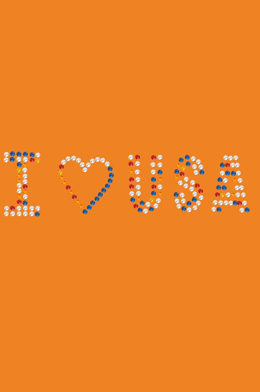 I Love USA (Multicolor Rhinestones) Bandanna