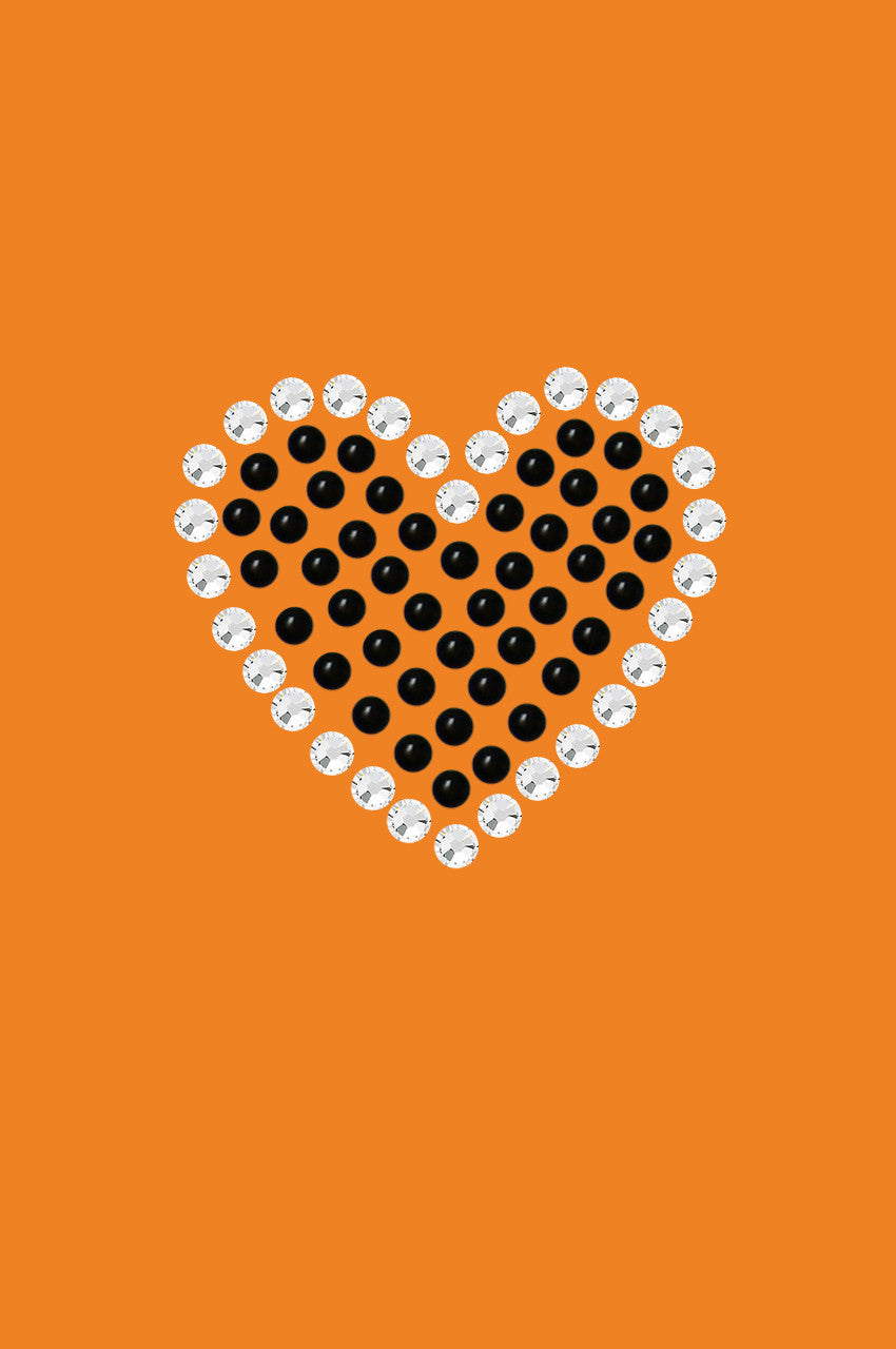 Black Rhinestone Heart Bandanna