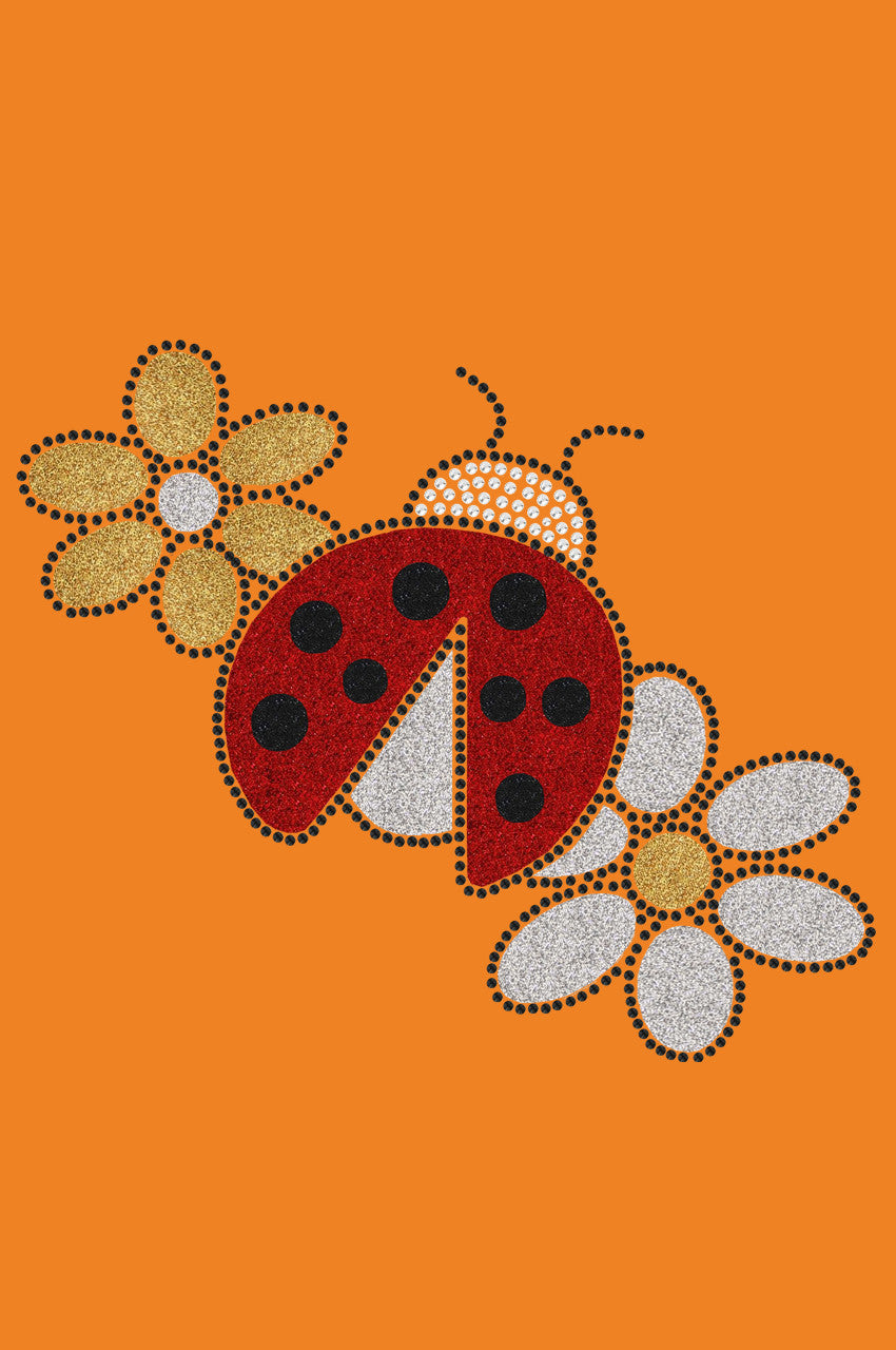 Glitter Ladybug & Daisies - Bandanna