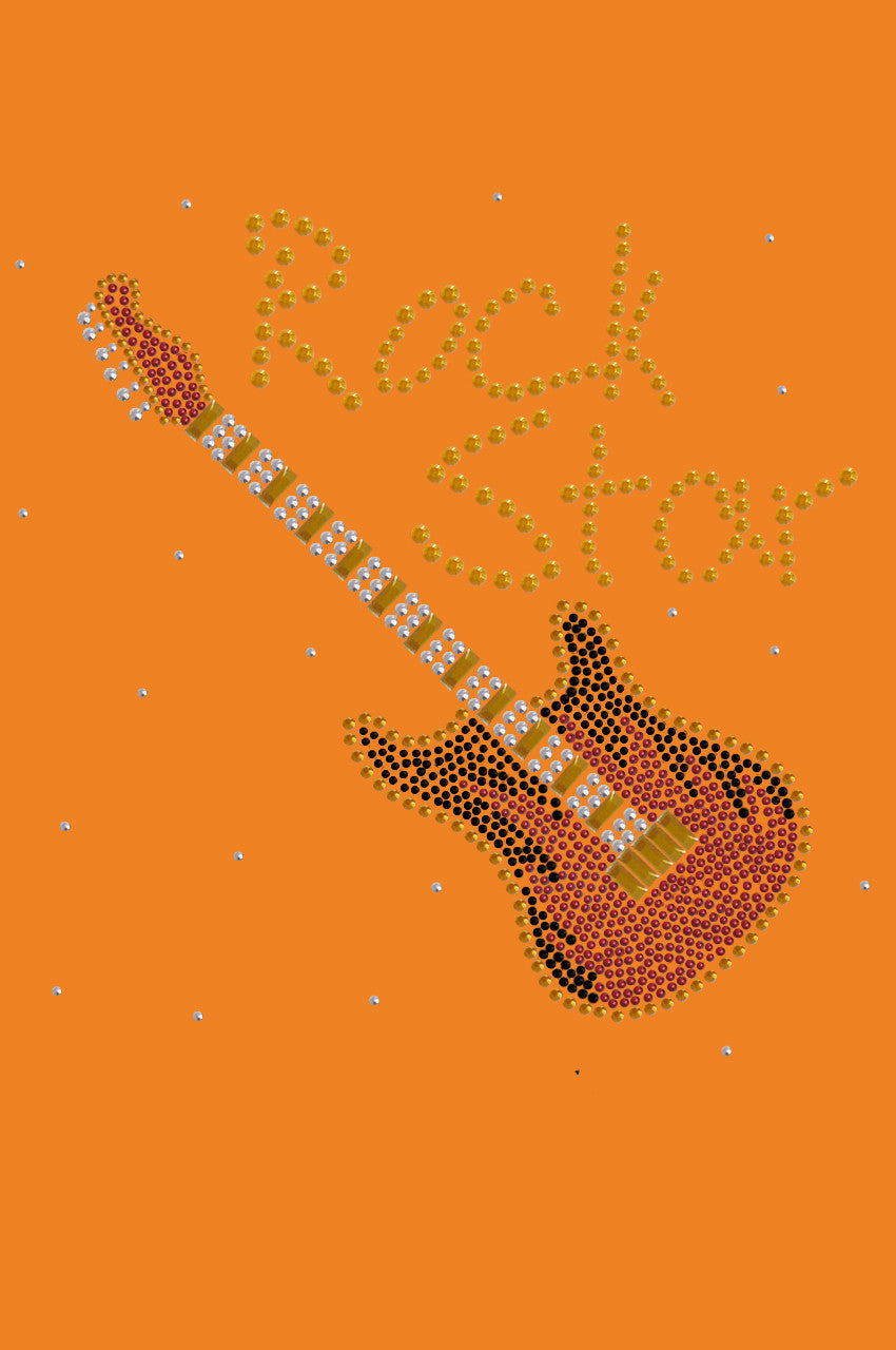 Rock Star with Red & Gold Guitar - Bandanna