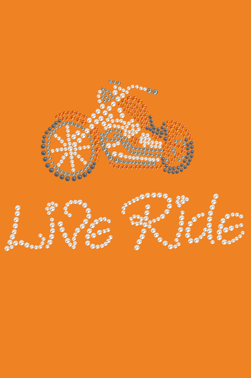 Live - Ride - (Orange) Motorcycle - Bandanas