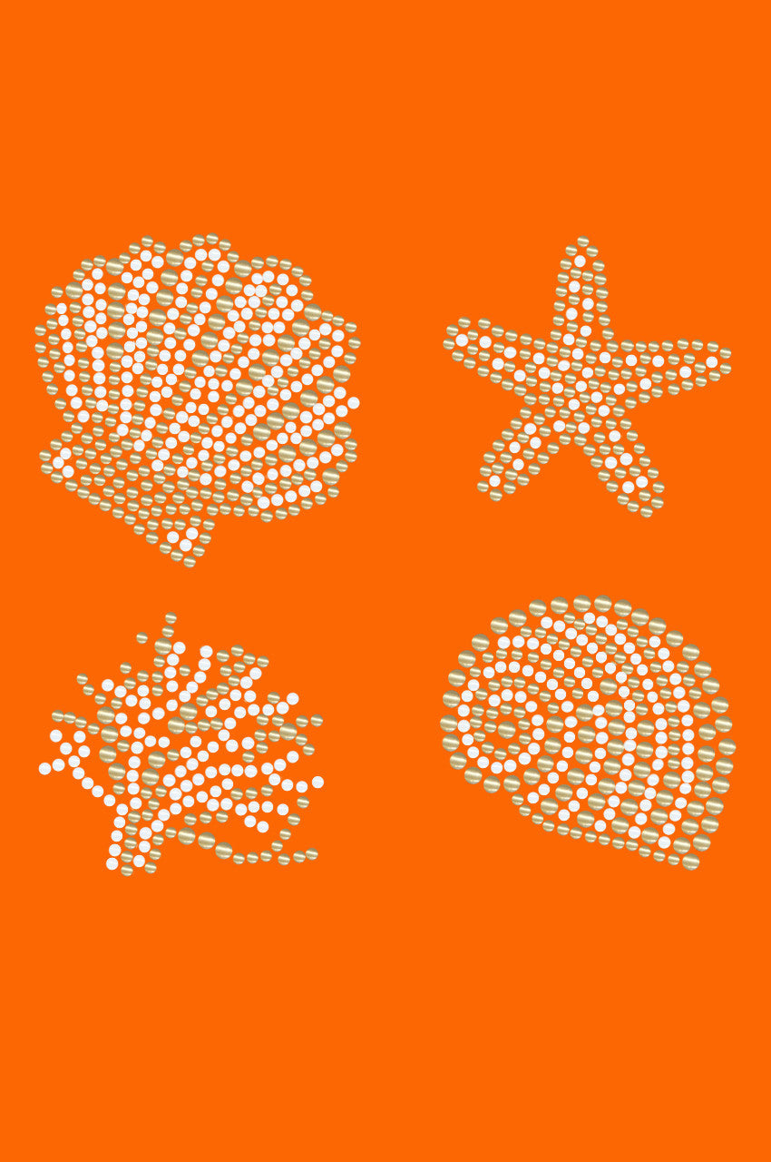 Gold & White Sea Shells - Bandanna