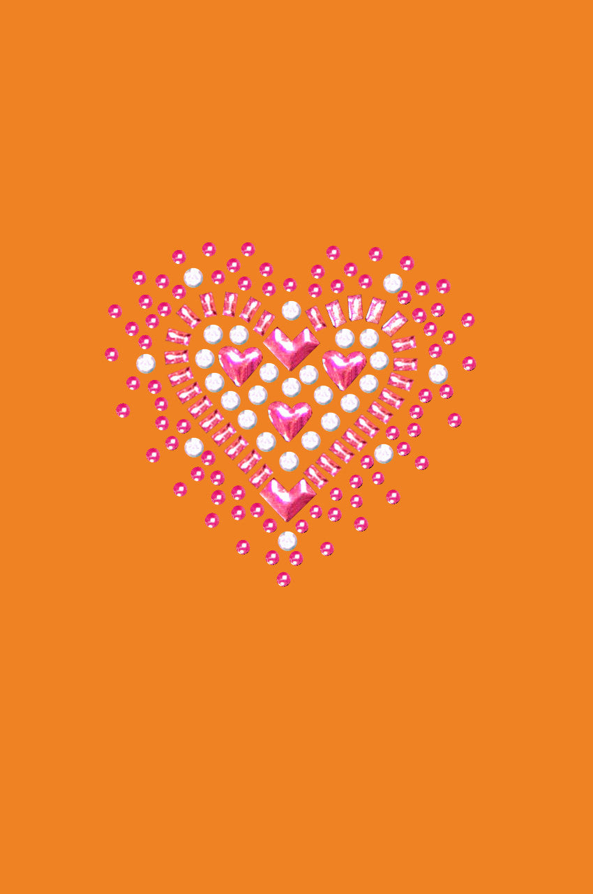 Pink Austrian crystal Heart Bandanna