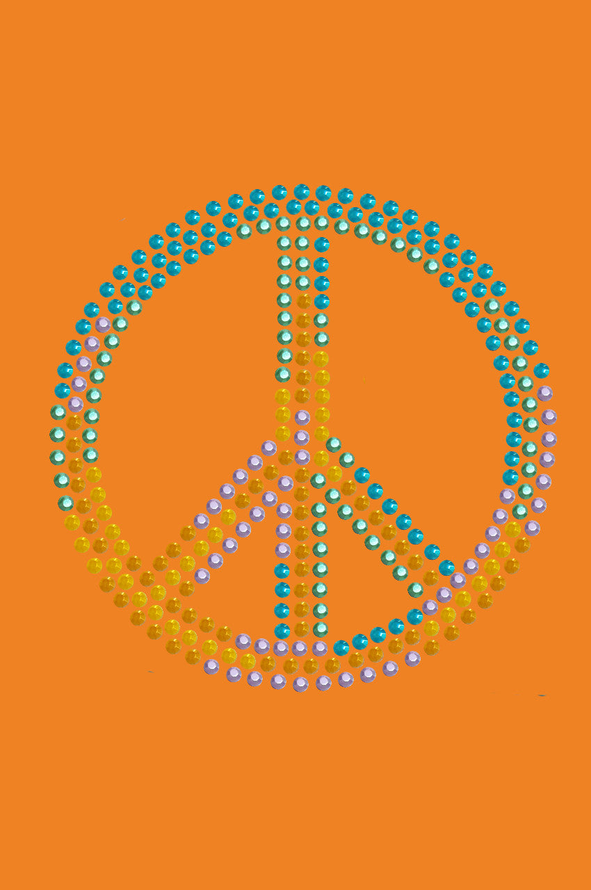 Peace Sign (Blue, Orange, Yellow, & Green) - Bandanna