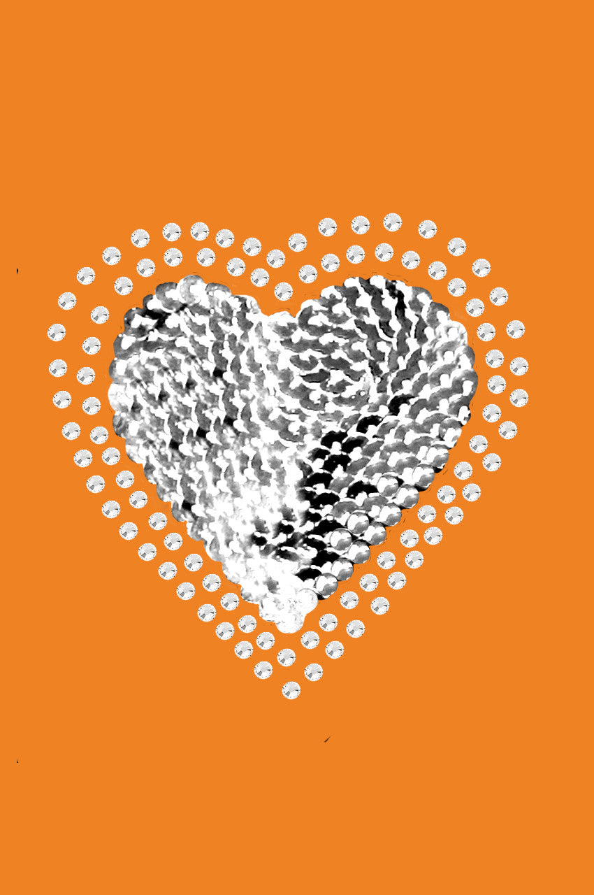 Sequin Silver Heart Bandanna