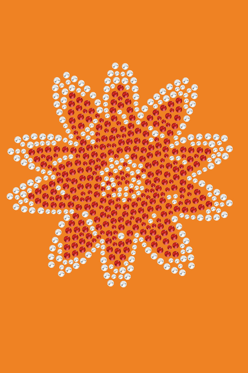 Red Rhinestone Flower - Bandanna