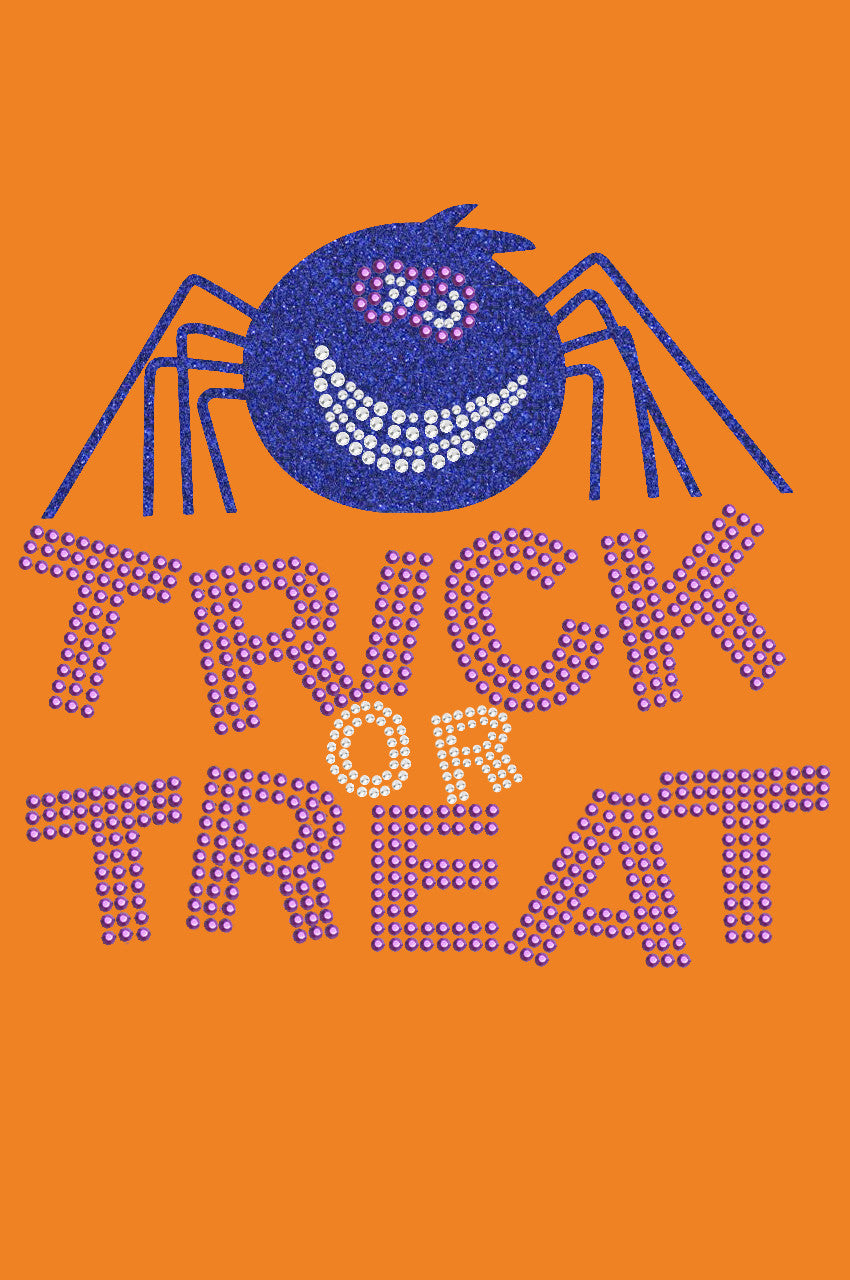 Trick or Treat with Blue Glitter Spider - Bandanna