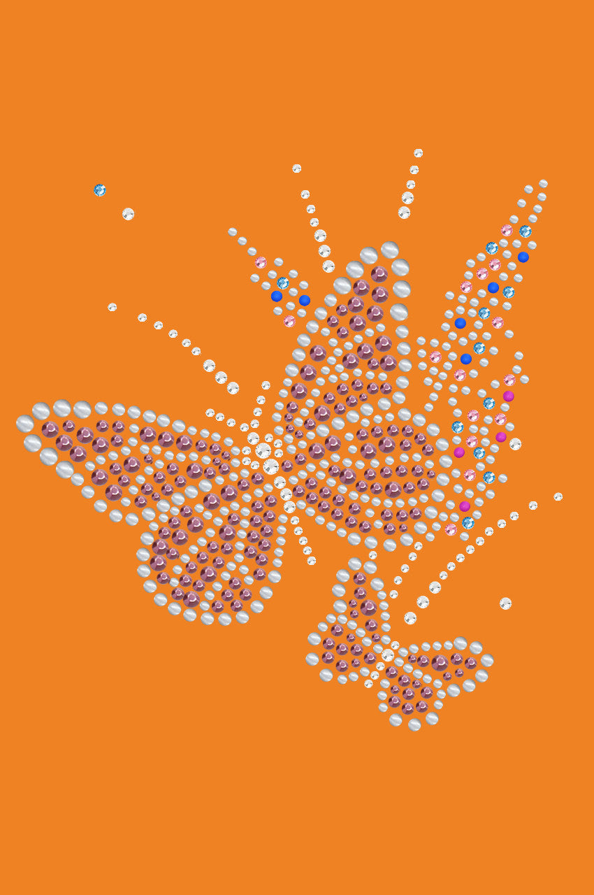 Pink Butterfly with Flowers - Bandannas