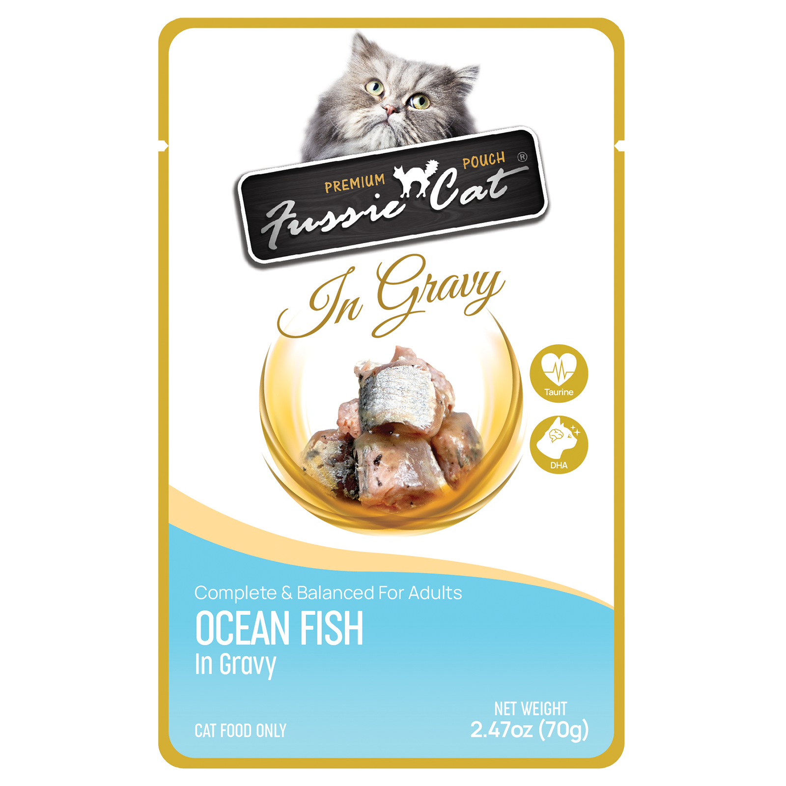 Fussie Cat Pouch - Ocean Fish in Gravy (2.47oz)