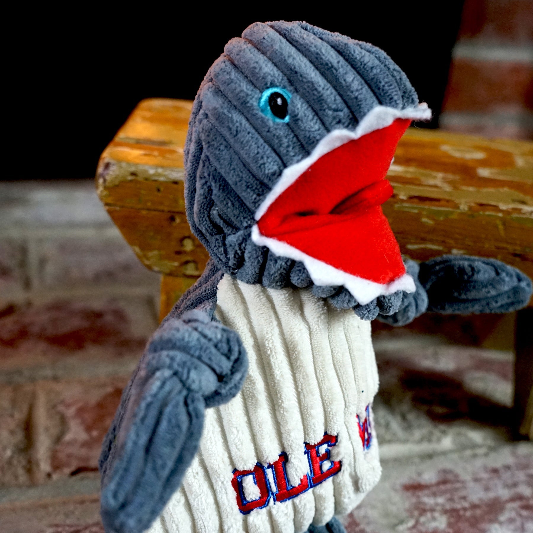NCAA Ole Miss (U. of Mississippi), Tony Land Shark Knottie Plush Dog Toy