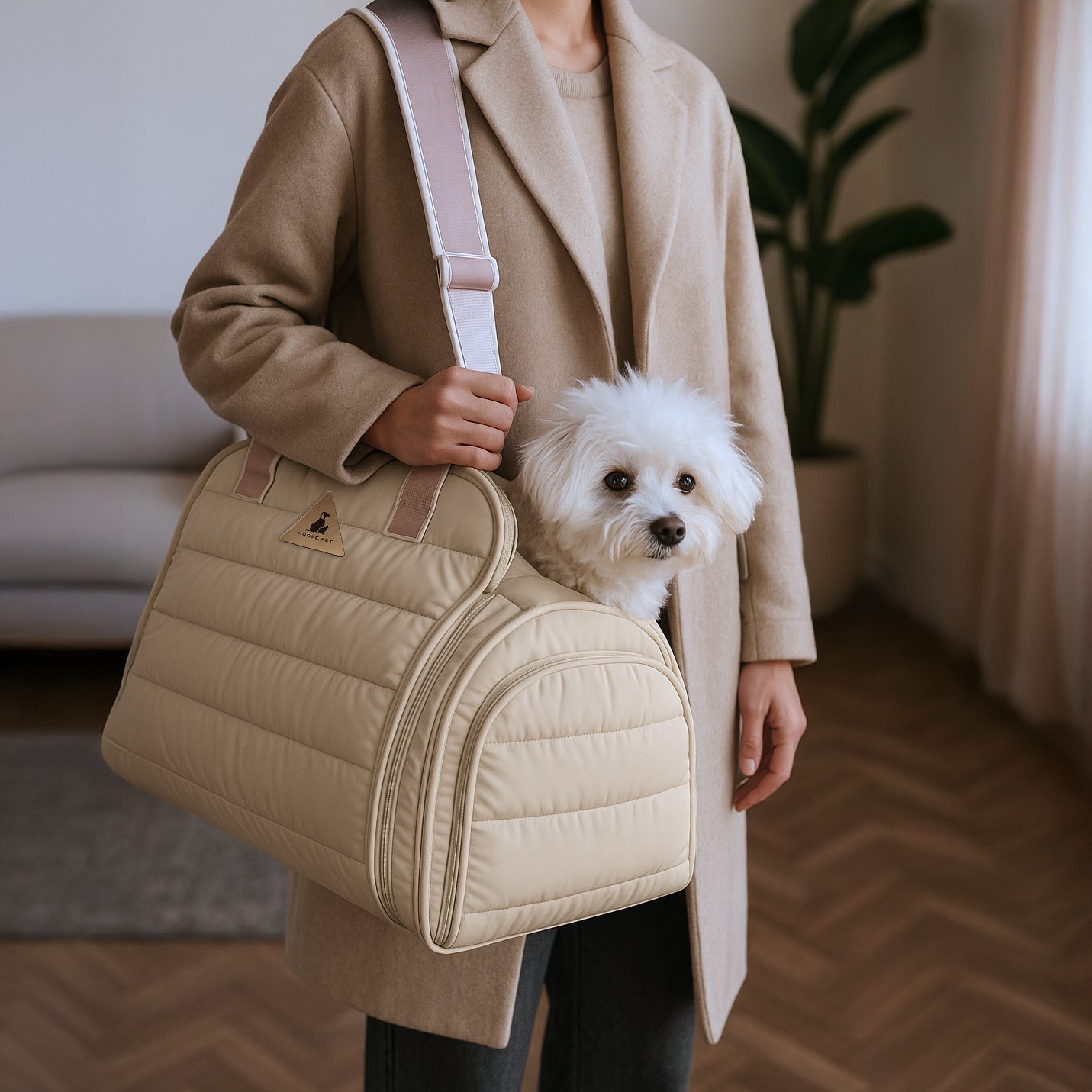 Nooee Pet Olive Carrier Quilted Travel Bag