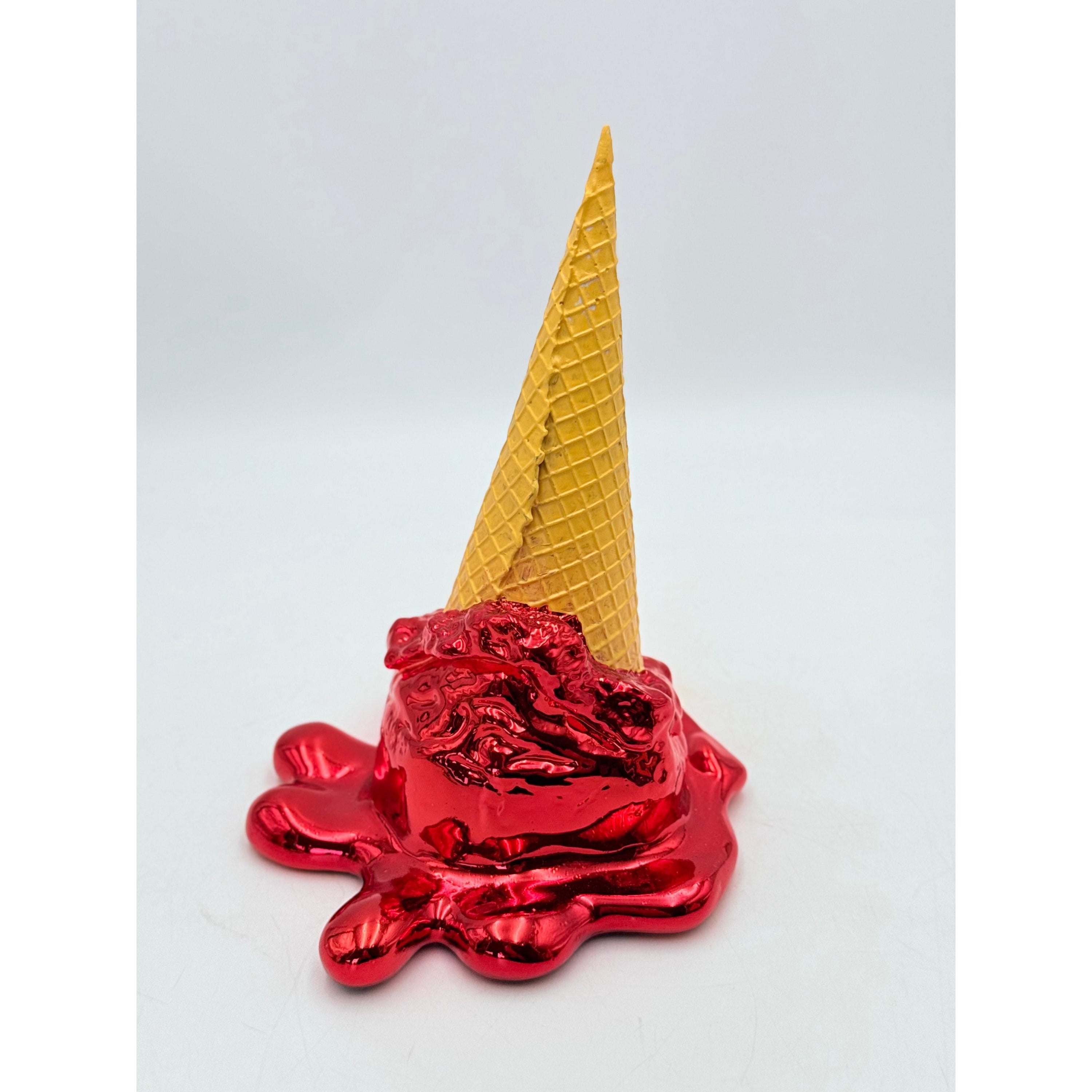Opps! No.1 Ice Cream Sculpture - Red Chrome Edition Cream; Red Chrome Decor Sculpture image 3 - HT Animal Supply