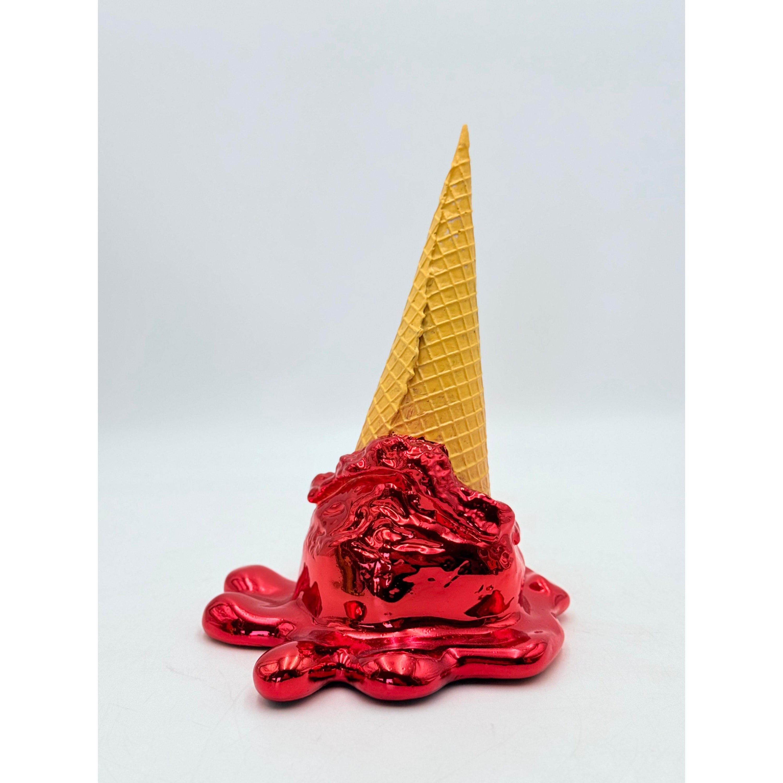 Opps! No.1 Ice Cream Sculpture - Red Chrome Edition Cream; Red Chrome Decor Sculpture image 4 - HT Animal Supply