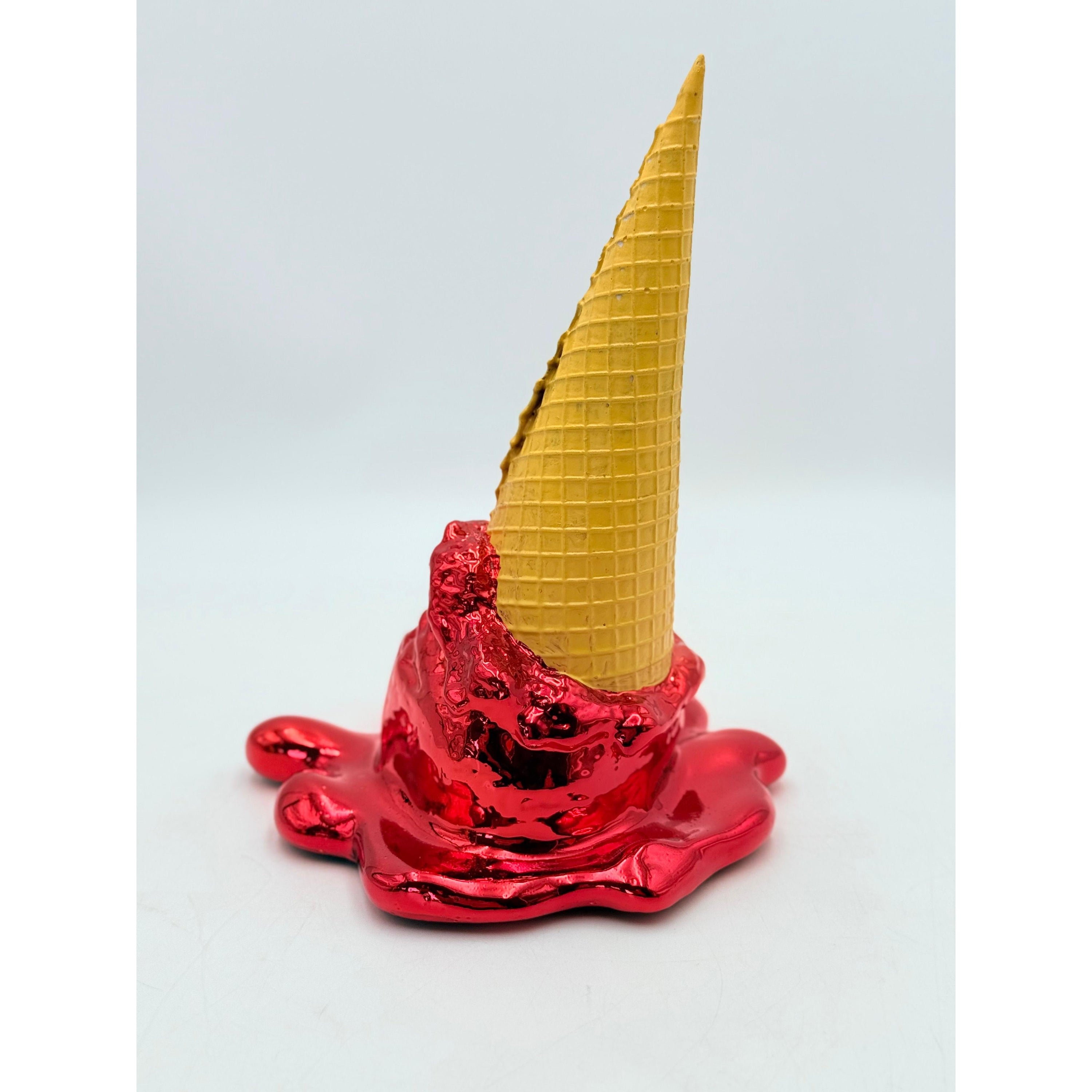 Opps! No.1 Ice Cream Sculpture - Red Chrome Edition Cream; Red Chrome Decor Sculpture image 5 - HT Animal Supply