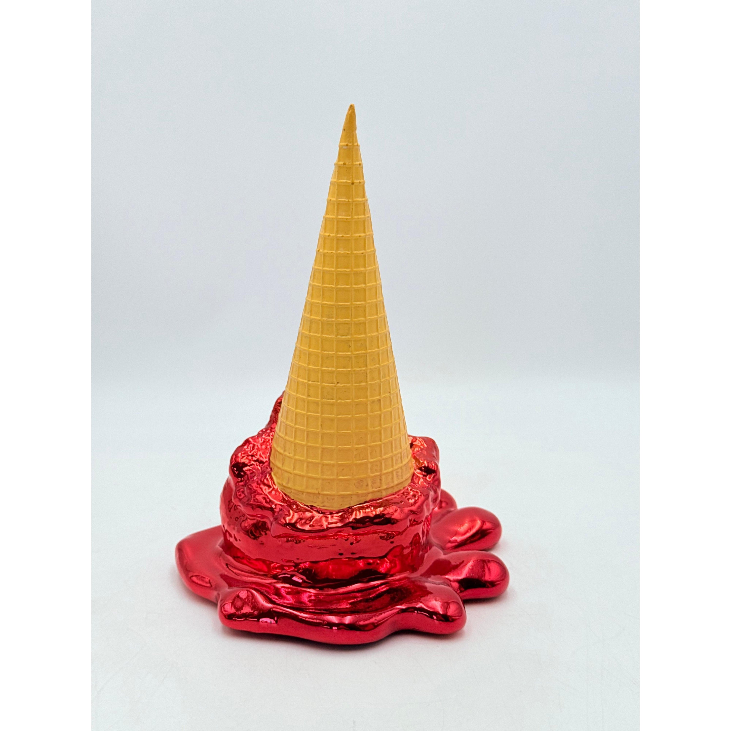 Opps! No.1 Ice Cream Sculpture - Red Chrome Edition Cream; Red Chrome Decor Sculpture image 6 - HT Animal Supply