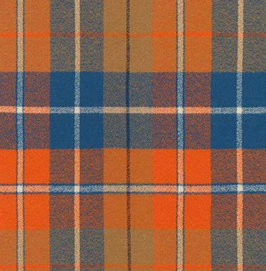 Orange/Blue Plaid Luxe Flannel Dog Bandana