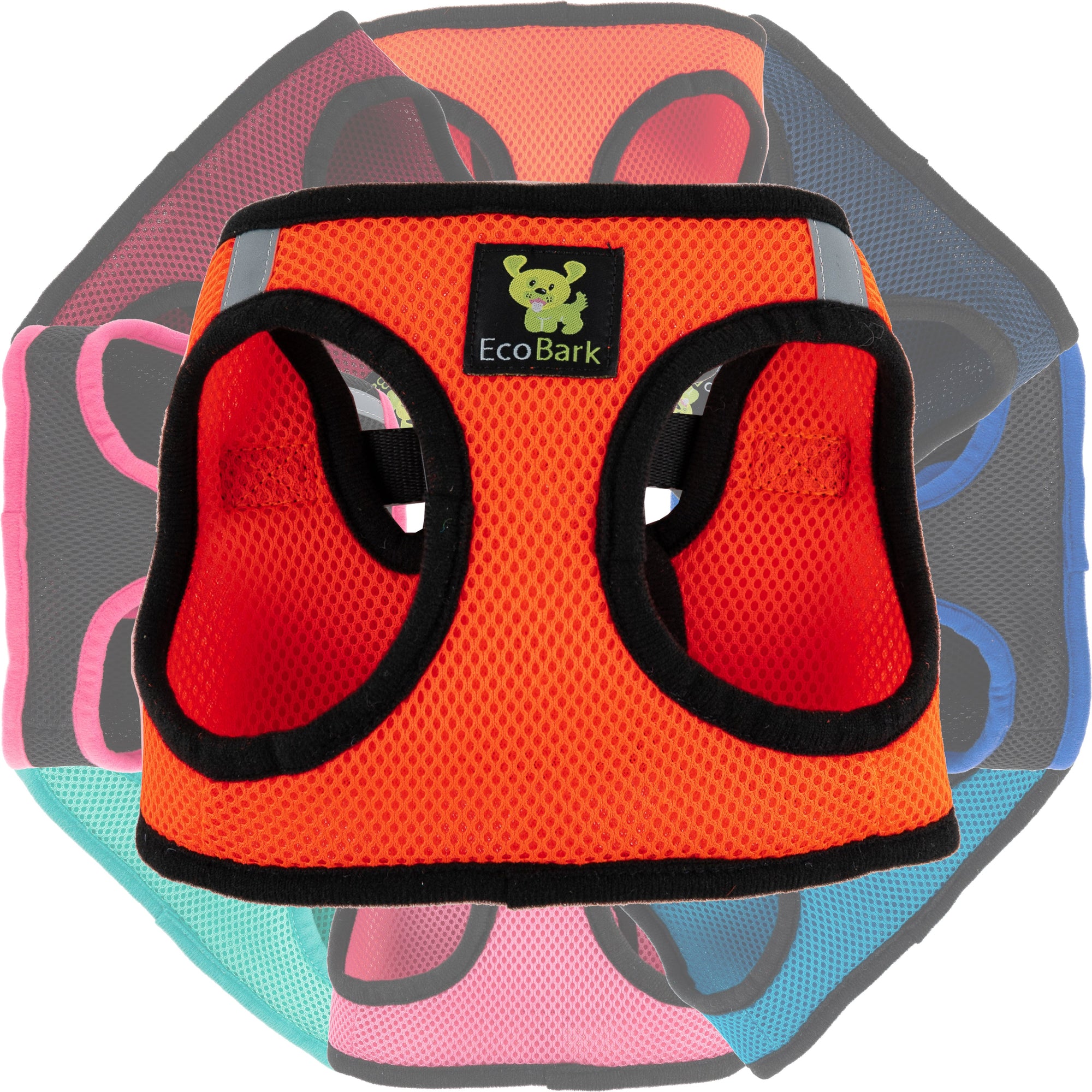 EcoBark Step In Dog Harness - Teacup & Small Breeds- Reflective Soft Mesh Harness for Teacup, Small Dogs and Puppies / Orange