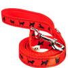 EcoBark Safety Orange Dog Leash- Padded Comfort Grip Leash with Dog Pattern - 4ft, 5ft, and 6ft Leash for Small and Medium Dogs