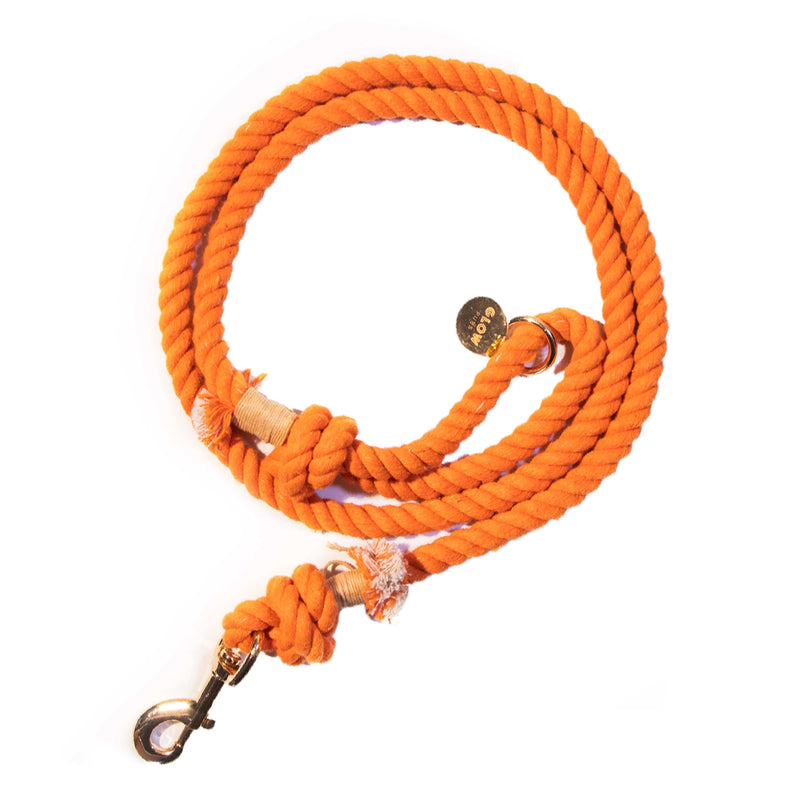 Glow Pups: Orange Boho Chic Cotton Rope Dog Leash