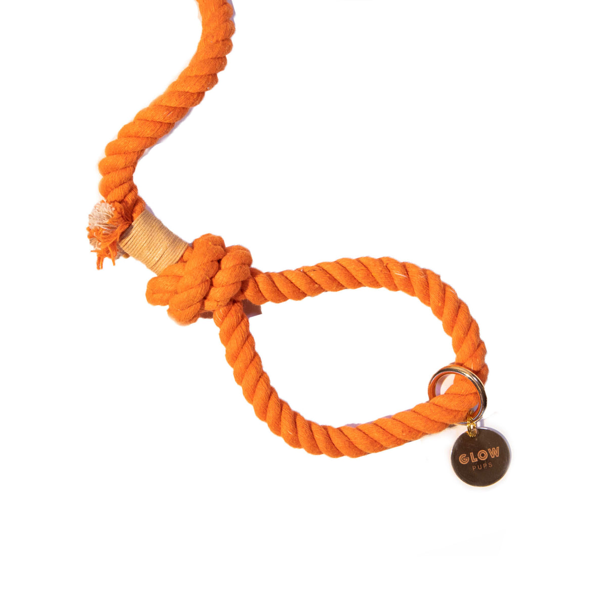 Glow Pups: Orange Boho Chic Cotton Rope Dog Leash