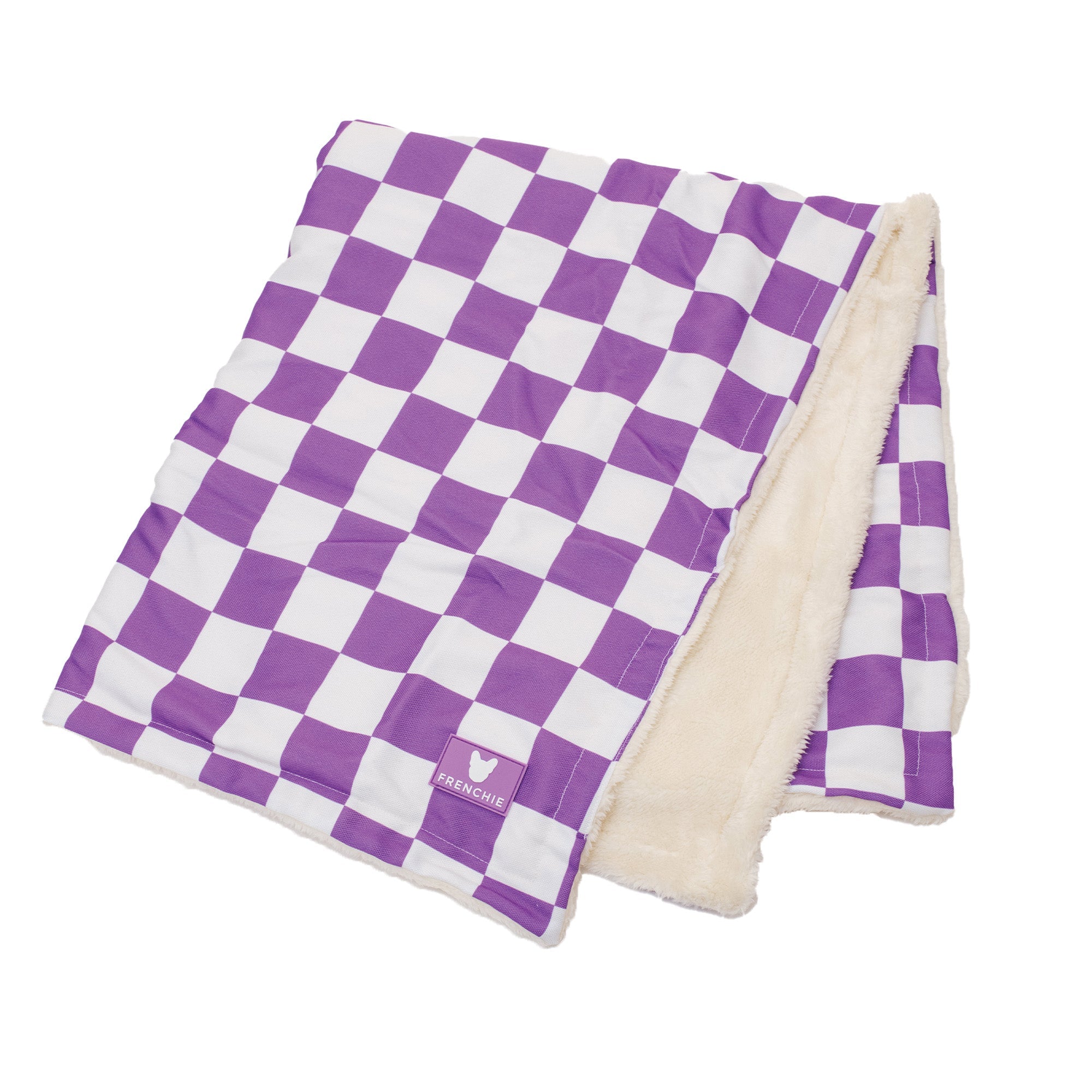 Frenchie Blanket - LA Purple Checkered