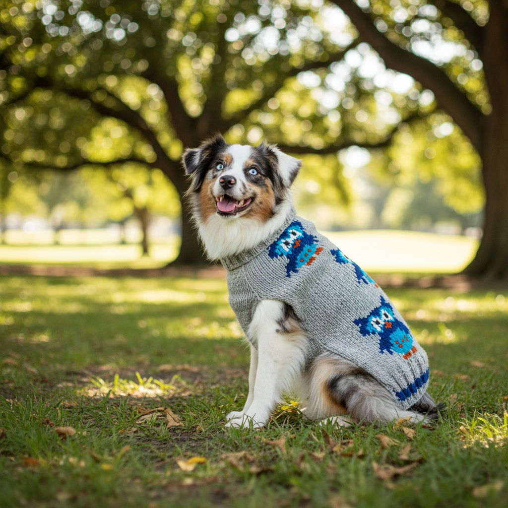 Chilly Dog Owl Wool Dog Sweater