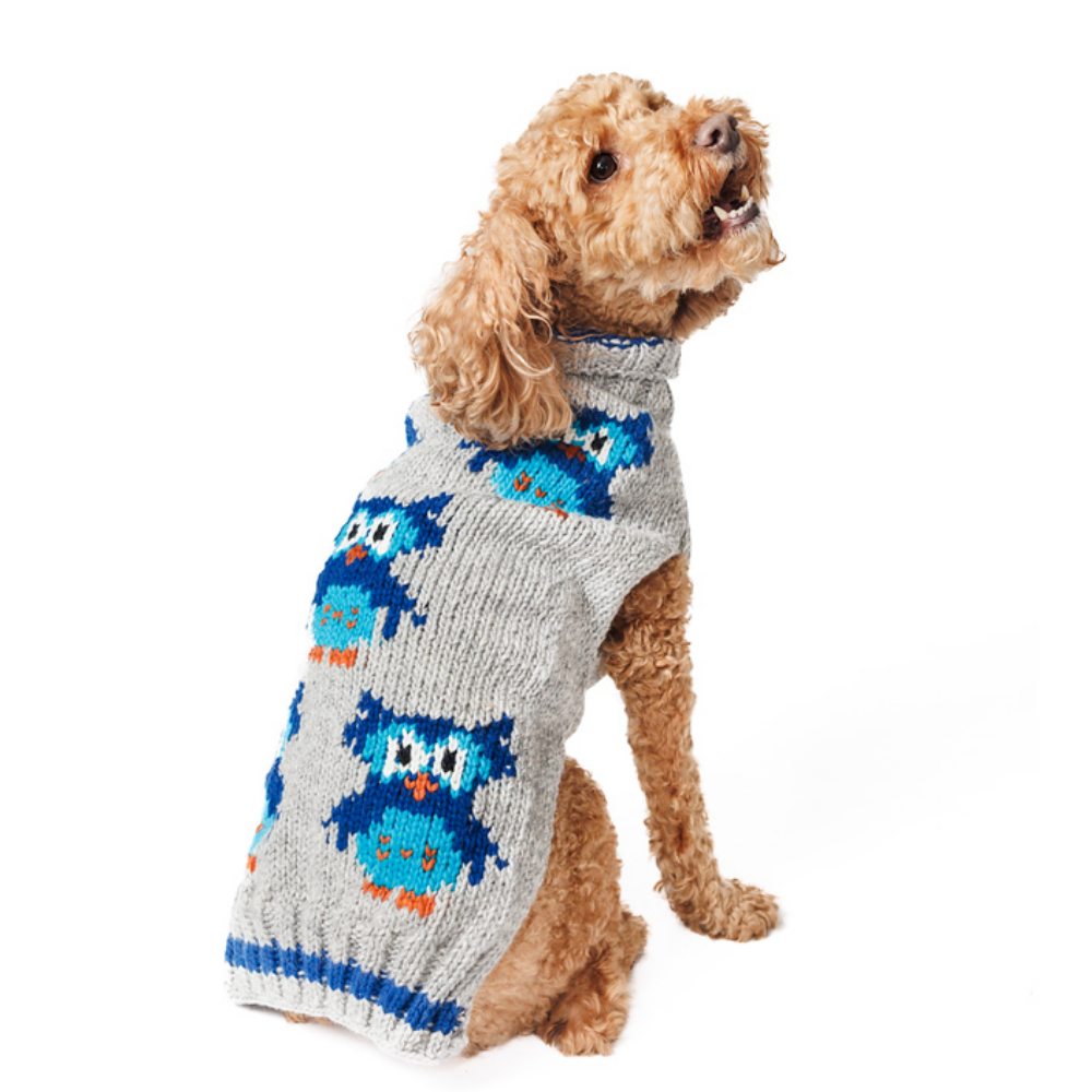 Chilly Dog Owl Wool Dog Sweater