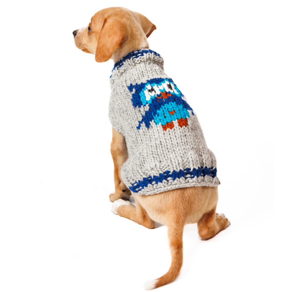 Chilly Dog Owl Wool Dog Sweater