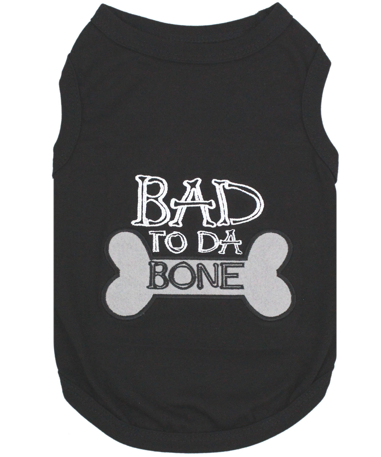 Parisian Pet Bad to da Bone Dog Shirt – Trendy Slogan T-Shirt for Dogs & Cats, Black