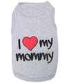Parisian Pet I Love Mommy Embroidered Cotton T-Shirt-Gray