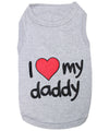 Parisian Pet I Love Daddy Lightweight Pet T-Shirt-Gray