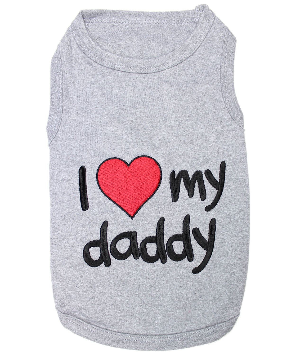Parisian Pet I Love Daddy Lightweight Pet T-Shirt  Stylish Dog Clothing for Small Dogs & Cats, Gray