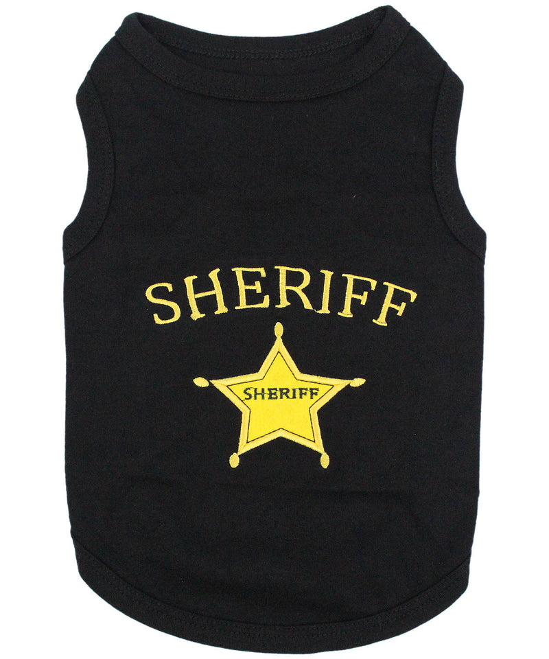 Parisian Pet Sheriff Dog T-Shirt-Black