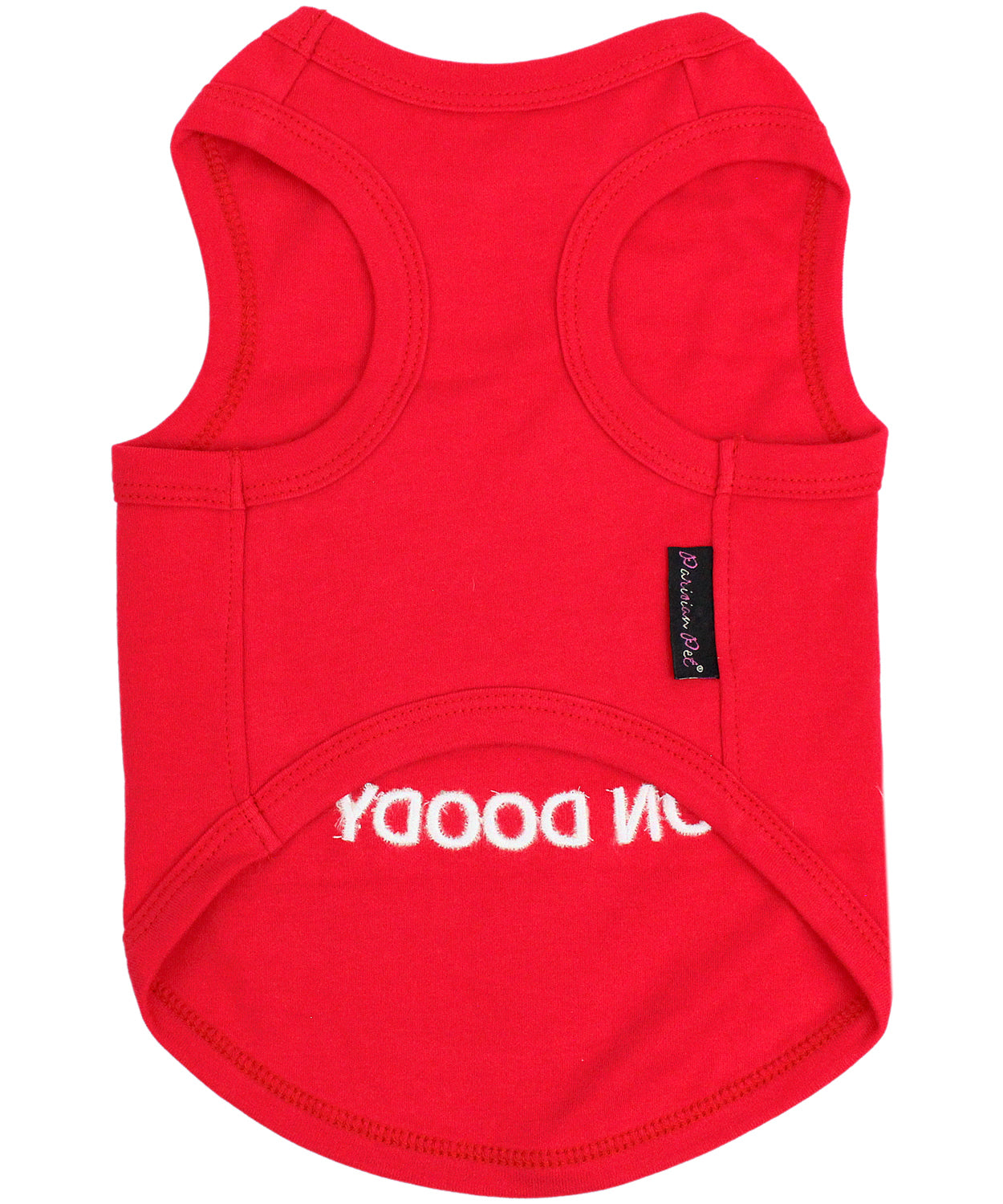 Parisian Pet Lifeguard on Doody Dog T-Shirt-Red
