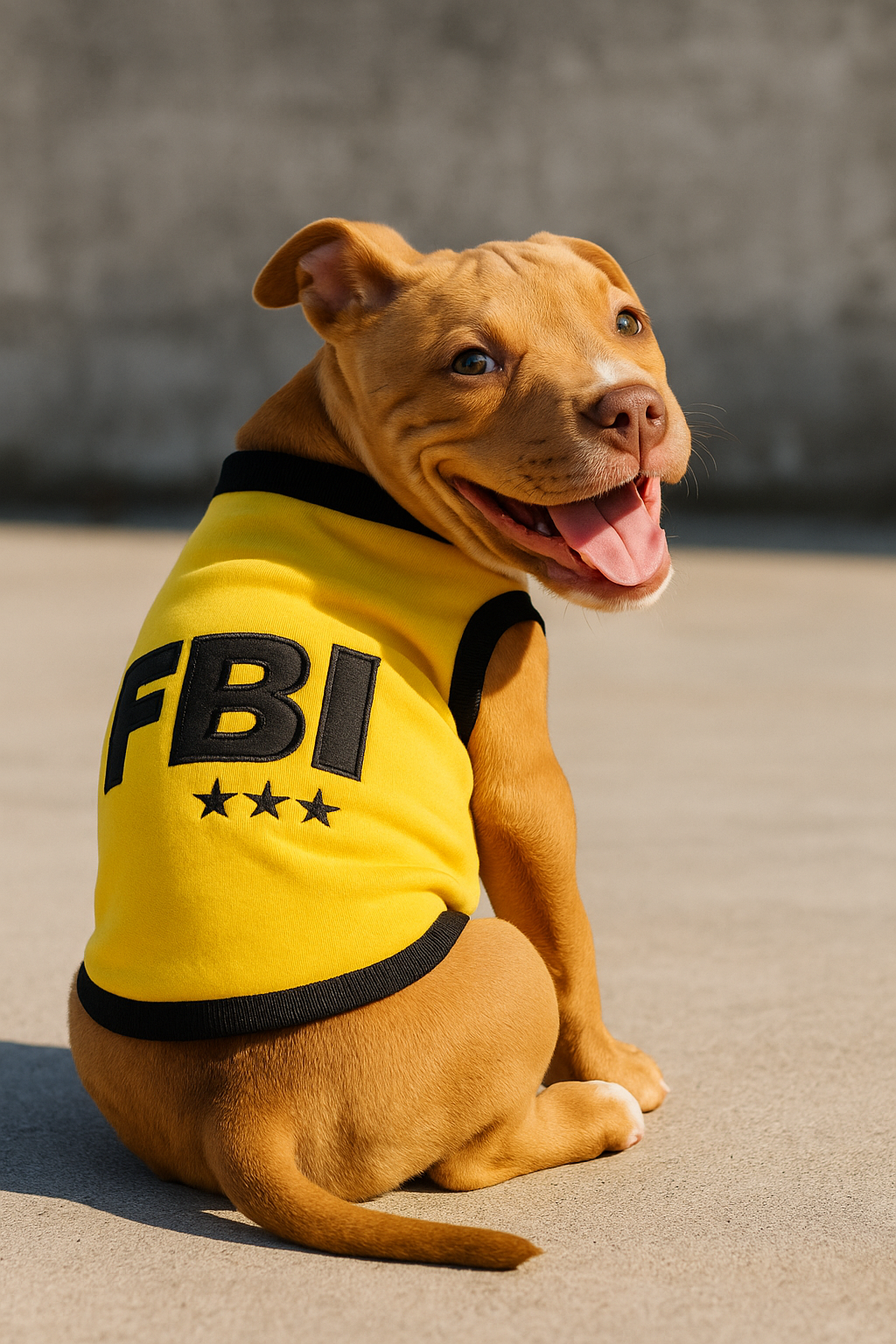 Parisian Pet FBI Funny Slogan Dog Shirt  Trendy Yellow Pet Apparel for Dogs & Cats