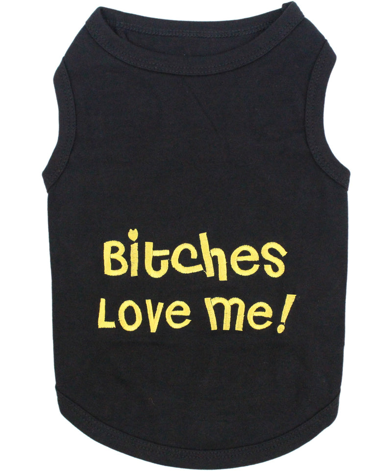 Parisian Pet Bitches Love Me Funny Dog T-Shirt-Black