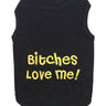 Parisian Pet Bitches Love Me Funny Dog Shirt – Embroidered Cotton Pet T-Shirt for Dogs & Cats, Black-Valentines Day