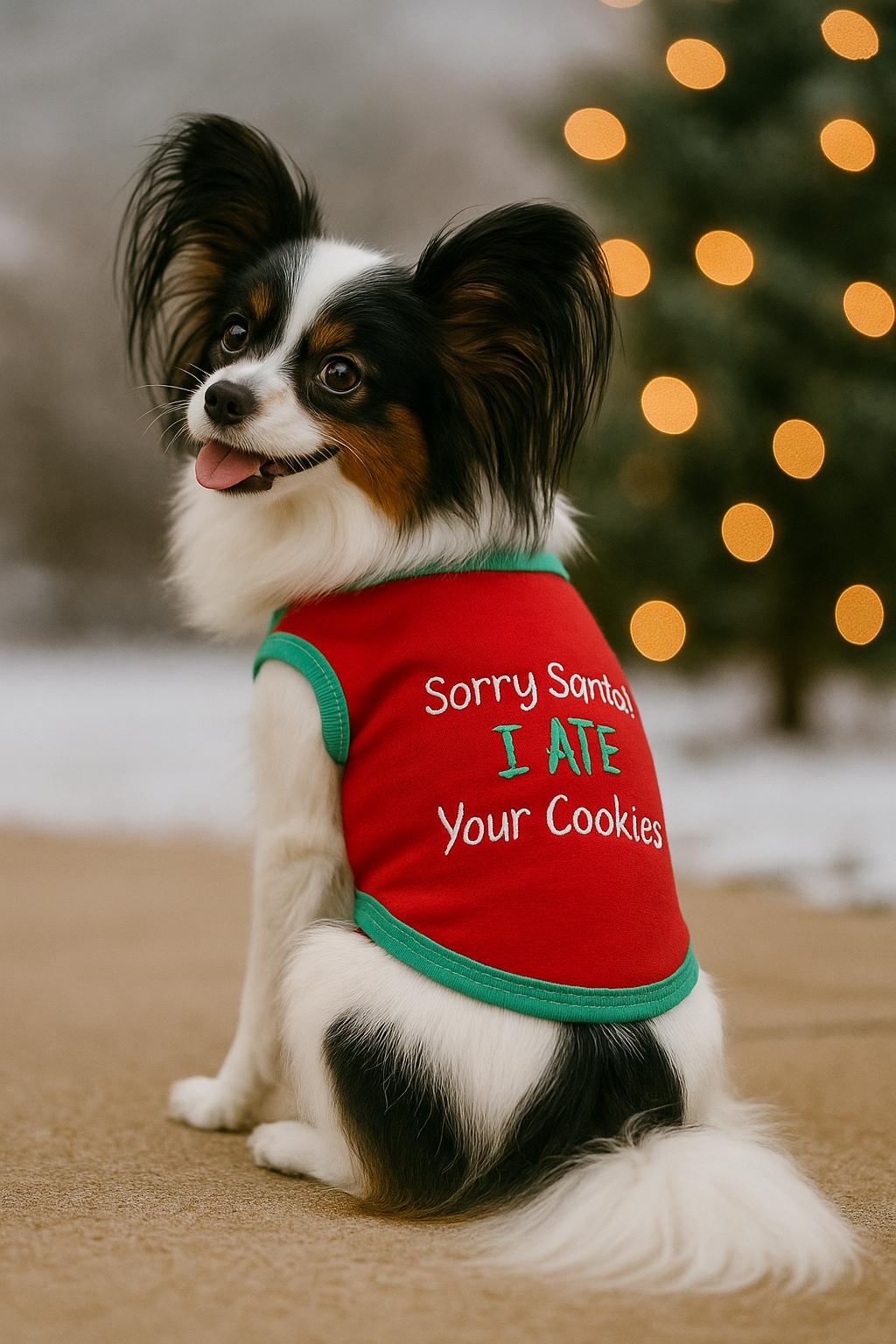 Parisian Pet Sorry Santa, I Ate Your Cookies Christmas Shirt for Pets - Festive Dog & Cat Outfit, Red
