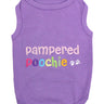 Parisian Pet Pampered Poochie Luxury Dog Shirt – Trendy Embroidered Dog Apparel for Small Dogs & Cats, Purple